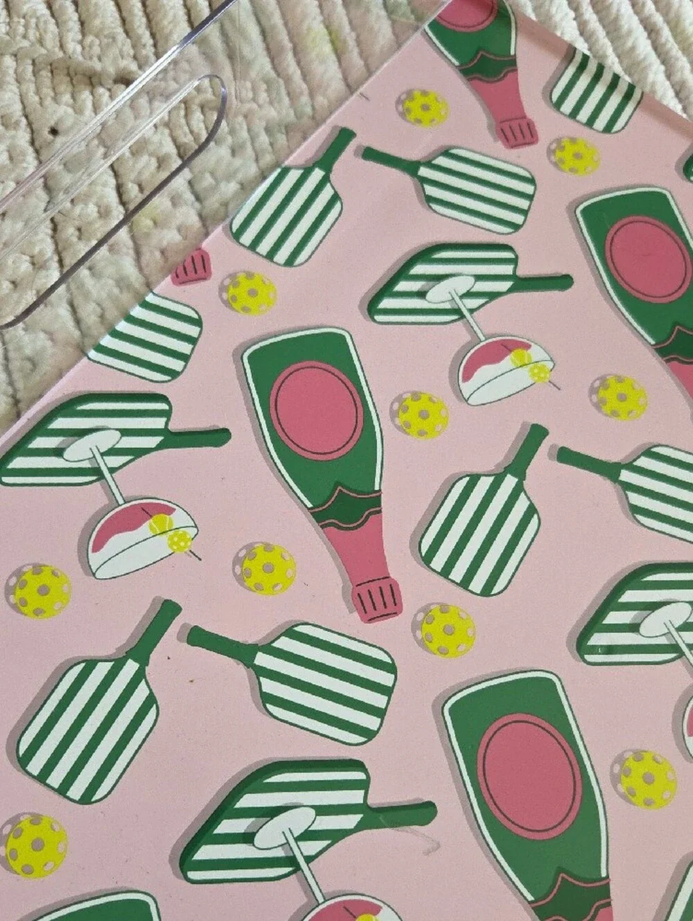 Celebrate It Pickleball Pink & Green Cocktail Party Plates & Napkins